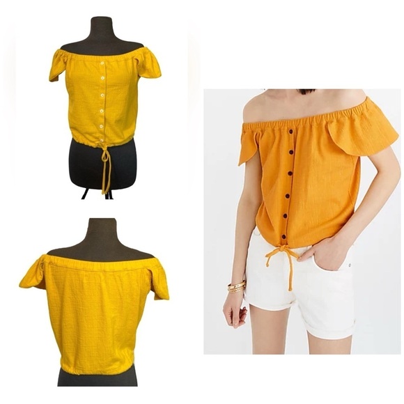 Madewell  Texture & threads Tank Top Yellow Size Medium - Picture 1 of 6